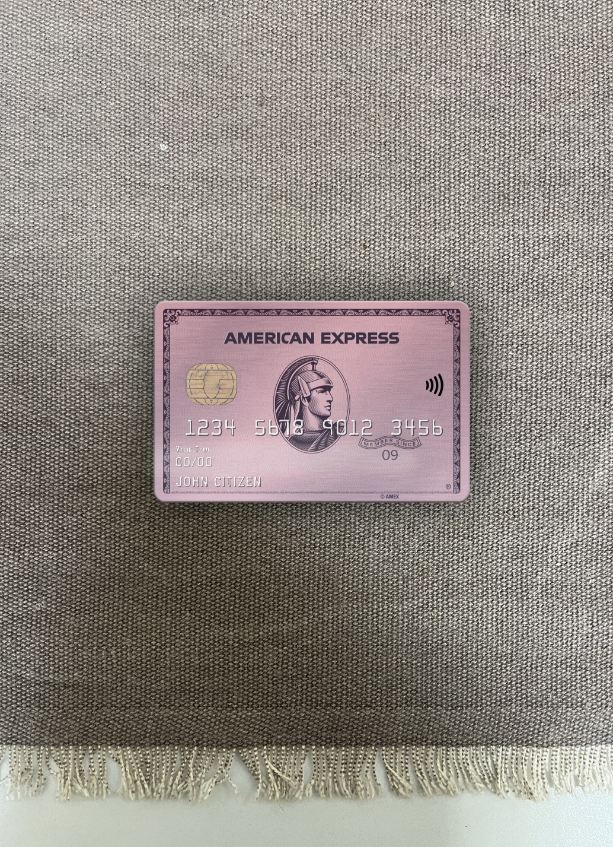 Download USA ADP Earnings bank AMEX rose gold card photolook front Photoshop template
